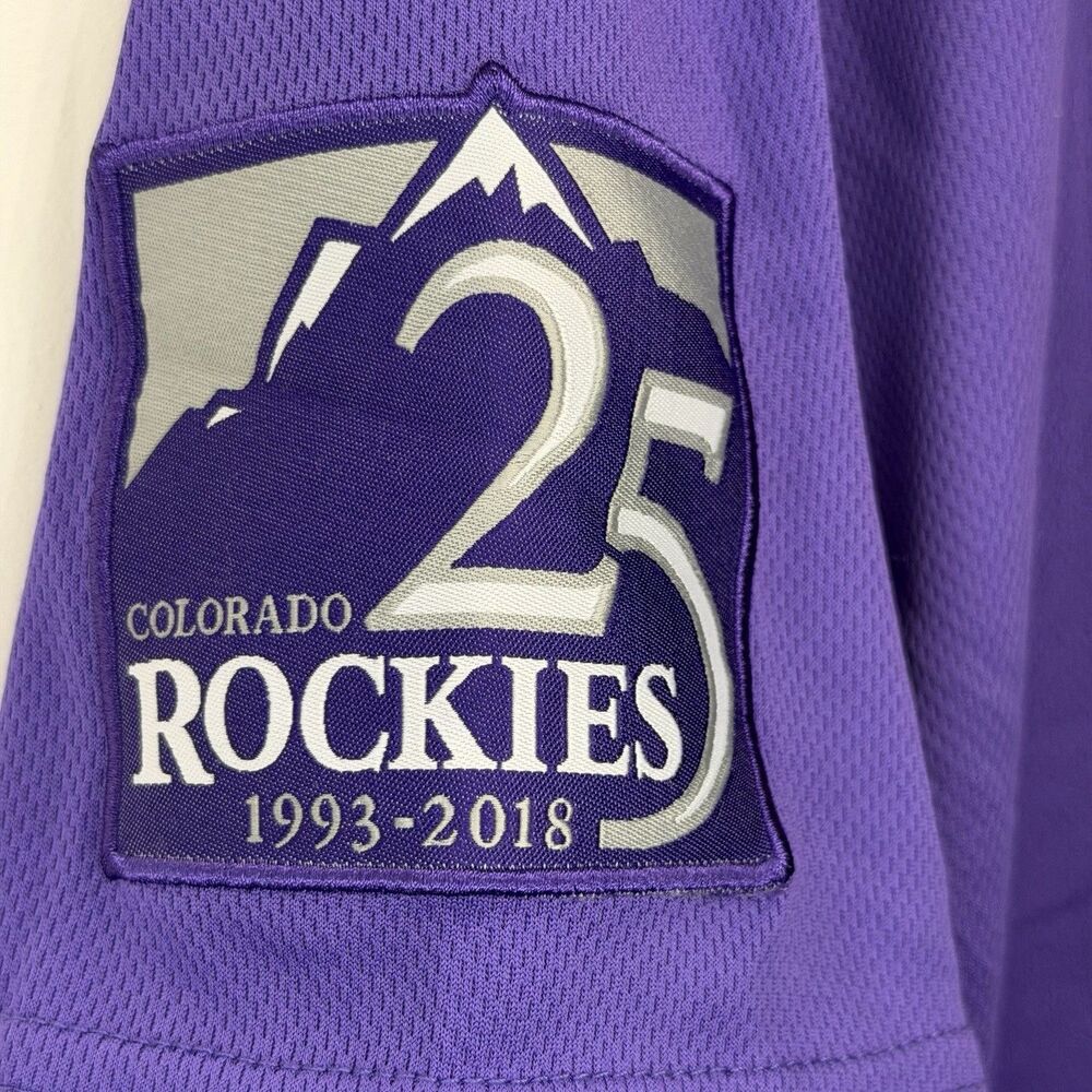 Los Rockies Jersey Mens XL Purple Colorado Rockies 25th Anniversary Baseball - Picture 4 of 8